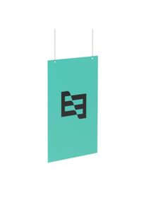 Ceiling suspension incl. print | two-sided & recyclable | with perforation or hanging rail | design your own advertising signs & ceiling banner online