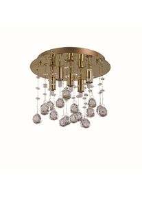 Ideal Lux MOONLIGHT Lampa Sufitowa Złoty, Kryształowa, 5-punktowe