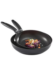 Fissler Pfannenset , Schwarz , Metall , 2-teilig , antihaftbeschichtet , Kochgeschirr, Pfannen, Pfannensets
