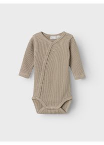 name it Mädchen Body »NBNWAFFE LS WRAP BODY NOOS« in beige, Größe N-Gr