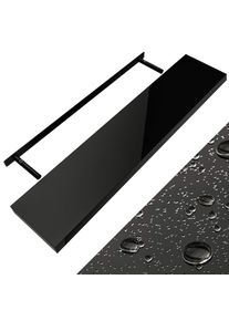 Casaria Półka ścienna Wisząca 110cm Czarny Połysk Wspornik
