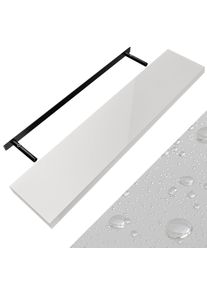Casaria Półka ścienna Wisząca 110cm Biały Wysoki połysk Wspornik