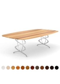 Couchtisch Kernesche nach Maß solide Esche mit buntem Kern Massivholz nachhaltig und einzigartig plus Stahlgestell handgefertigt