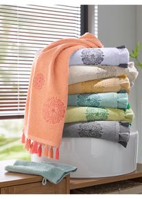 wäschepur unisex Handdoek in kalkmint ,maat 16x22 cm, 2 - Washandje, Witt, 100% Katoen