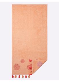 wäschepur unisex Handdoek in apricot ,maat 30x50 cm, 2 - Gastendoekjes, Witt, 100% Katoen