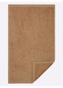 wäschepur unisex Handdoek in camel ,maat 30x50 cm, 2 - Gastendoekjes, Witt, 100% Katoen