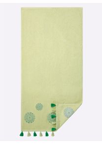 wäschepur unisex Handdoek in pistache ,maat 30x50 cm, 2 - Gastendoekjes, Witt, 100% Katoen