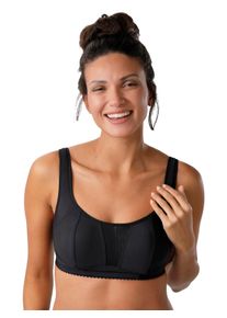 wäschepur Damen Entlastungs-BH ohne Bügel mit wattierten Trägern in schwarz ,Größe 105D, Witt, 86% Polyamid, 10% Elasthan, 4% Baumwolle
