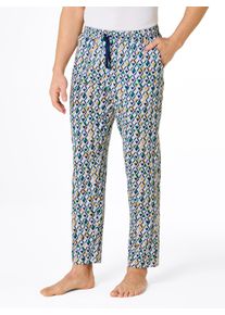 Herren Hose lang in dunkelblau-grün-bedruckt ,Größe 44/46, Witt, 100% Baumwolle