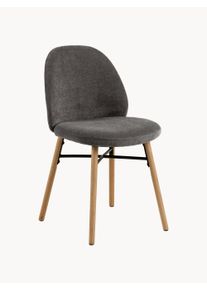 AC Design Sillas con reposabrazos de madera de roble Sophia (2 uds.) Gris, Marrón An 46 x Al 83 cm