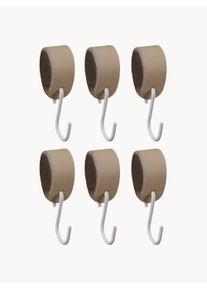 Metallbude Ganchos S de metal con cuero Leder (3 uds.) Beige An 5 x Al 3 cm