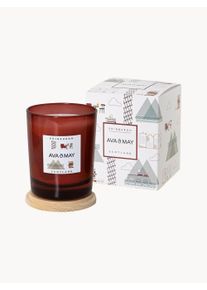 AVA&MAY Vela aromática, artesanal Edimburgo (Lavanda, Pimienta Negra, Vetiver) Rojo Ø 8 x Al 10 cm