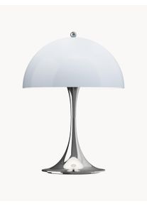 Louis Poulsen Lámpara de mesa LED regulable Panthella 250, diseño Verner Panton Plateado Plástico, Vidrio acrílico Ø 25 x Al 35 cm
