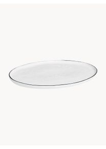 Broste Copenhagen Prato oval Salt Branco, Preto L 20 x C 30 cm