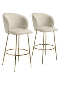 TecTake Sgabello Luana, con schienale, effetto velluto - 405854