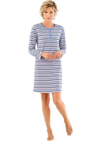 w&auml;schepur Damer Nattlinne med garnf&auml;rgat randm&ouml;nster bl&aring; Gr&ouml;&szlig;e 40/42