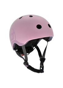 Scoot and Ride Kinderhelm , Rosa , Kunststoff, Textil , Gr. S-M , RoHS , Magnetverschluss, mit LED-Licht, Kinnpolster , Freizeit & Co, Sport &