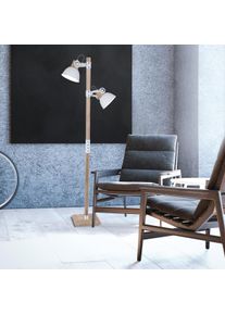 Steinhauer Gearwood Stehleuchte Holz dunkel, Weiß, 1-flammig