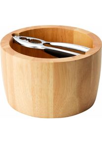 CONTINENTA , Snackschale, 2 tlg., aus Holzwerkstoff, Ø 19 cm, in Handarbeit hergestellt , natur
