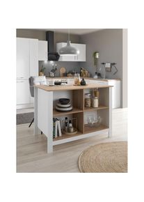 BASIC by Balculina , Kücheninsel »Sugar Kücheninsel, Kücheninsel BxHxT 124x90x75«, Breite 124 cm, Melaminbeschichtung, 4 offene Fächer , Front:...