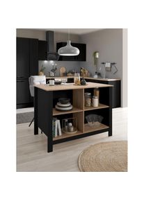 BASIC by Balculina , Kücheninsel »Sugar Kücheninsel, Kücheninsel BxHxT 124x90x75«, Breite 124 cm, Melaminbeschichtung, 4 offene Fächer , Front:...