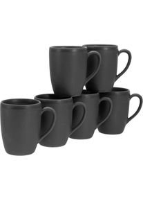 Creatable , Becher »Soft Touch Black«, (Set, 6 tlg.), 300 ml, 6-teilig , Schwarz