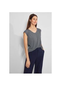 Street One , Damen , Shirttop, mit Alloverprint , deep blue , 46 , 46 , Shirttop von Street One