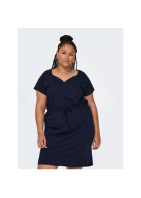 Only CARMAKOMA , Jerseykleid »CARLILA S/L V-NECK KNEE DRESS JRS BS« Sommerkleid , Night Sky , N-Gr , S (42/44) -N-Gr , S (42/44) , Kleid von Only...