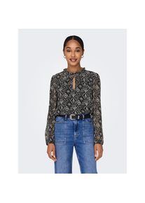 Only , Chiffonbluse »ONLDITSY L/S BLOUSE WVN« , Black AOP:SHANA GRAFIC , M , M , Elegante Bluse von Only
