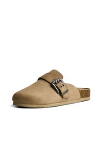 Bershka Clogs Damen beige Größe 36 Unifarben
