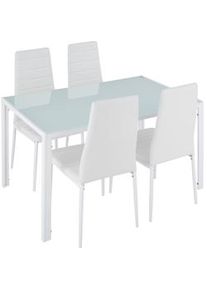 TecTake Set di mobili per sala da pranzo Berlino 4+1 - bianco - 402838