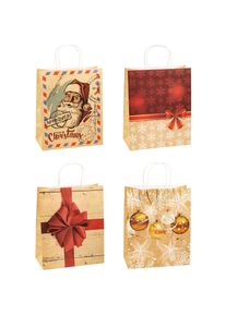 Tsi, Geschenkverpackung, Geschenktüten Weihnachten Serie 4, 4 verschiedene Motive, gross, B 260 x T 135 x H 320 mm, 100... (Geschenktüte, 12 x)