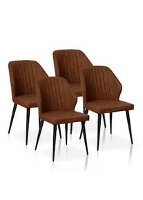 Furniture Style Pack de 4 sillas de comedor estilo Industrial color Marrón Avellana. Modelo Triana