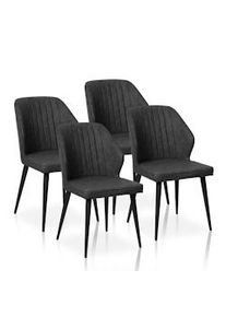 Furniture Style Pack de 4 sillas de comedor estilo Industrial color Gris Pizarra. Modelo Triana
