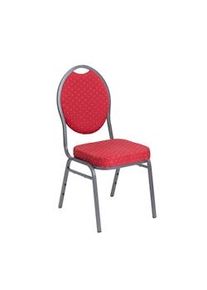 METRO PROFESSIONAL Silla apilable para banquetes, acero/poliéster, rojo/plateado