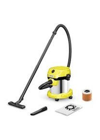 Kärcher Kärcher Aspirador en Seco y Húmedo WD 2 Plus S V-15/4/18/C, filtro cartucho, filtro fieltro, 1000W, depósito acero inoxidable 17l, función soplado