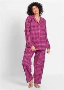 bonprix Femei Pijama din flanelă țesută, roz, 40/42