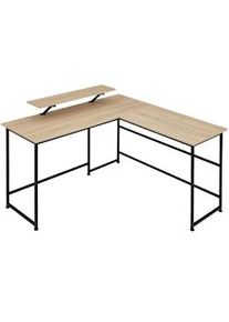 TecTake Scrivania Melrose 140 x 130 x 76,5 cm - Industriale legno chiaro, rovere Sonoma - 404230