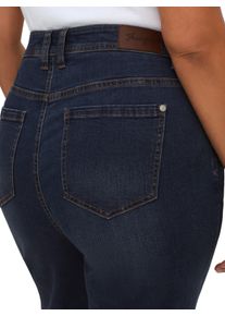 sheego Dames 5-pocketjeans in wijd Palazzo-model in dark-blue ,maat 44, Witt, 56% Katoen, 19% Polyester, 14% Lyocell, 10% Viscose, 1% Elastan
