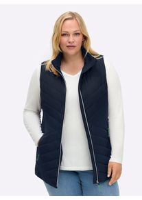 sheego Dames Bodywarmer met opstaande kraag in diepblauw ,maat 44, Witt, 100% Polyester. Wattering: 100% Polyester