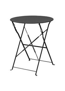 Mesa redonda preta de aço lacado Bolero, 600mm. GH558.
