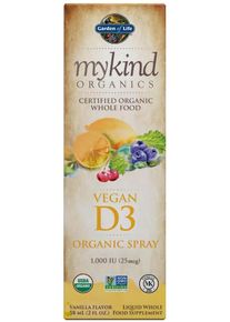 Garden of Life mykind Organics - Vegan D3 Organic Spray, 1000 IU, 58 ml Flasche, Vanilla