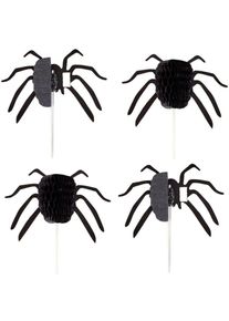 12 mini boules en nid d'abeille en forme d'araignée pour cupcakes ou gâteaux