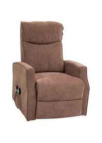 HOMCOM Poltrona Alzapersona Reclinabile 8 Punti Massaggio Marrone