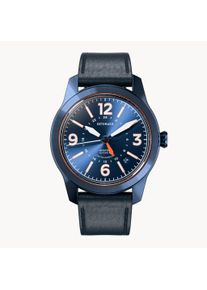 Automatic Men's Watch - Blue - Surgical Steel, Sapphire Crystal, Leather Strap - 41h Power Reserve, 40mm Dia., Japanese Automatic Movement - deTomaso