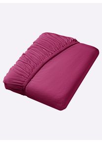 Irisette unisex Hoeslaken in bessenrood ,maat 90x190 - 100x200 cm, Witt, 100% Katoen