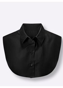 Damen Blusenkragen mit Knopfleiste in schwarz ,Gr&ouml;&szlig;e 50-56, WITT, 65% Polyester, 35% Baumwolle