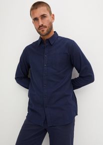 bonprix Koszula flanelowa z długim rękawem, z czystej bawełny, niebieski, 47/48 (3XL)