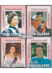 Cookinseln 1381-1384 (kompl.Ausg.) postfrisch 1992 Königin Elisabeth I