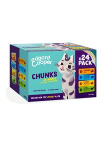 24x85g Chunks 4 sortes Edgard & Cooper nourriture humide pour chat
